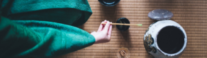 Japanese tea ceremony: preparing tea for the tea ceremony