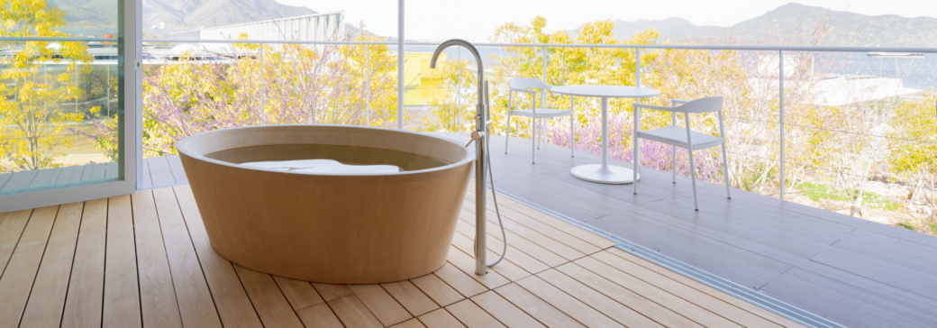 bath tub onsen at SIMOSE Art Garden Villa 